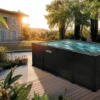 Piscina rectangular de grafito de 4,00 x 3,00 x 1,24 m