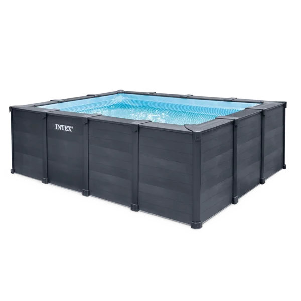 Piscina rectangular de grafito de 4,00 x 3,00 x 1,24 m