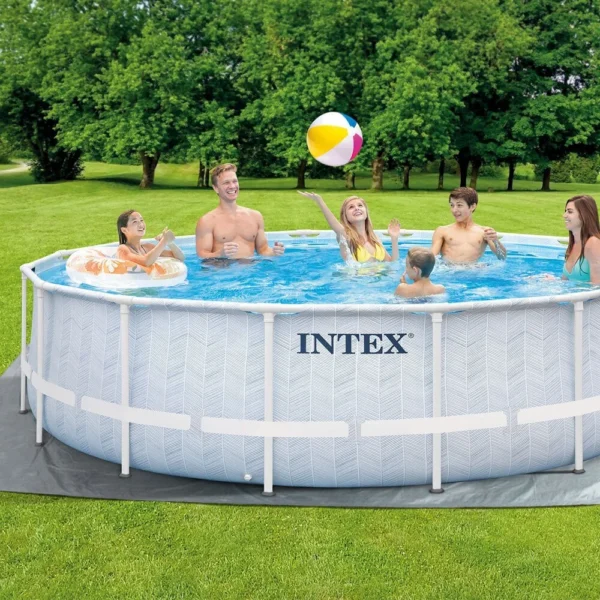 Piscina redonda con diseño de espiga de 4,88 x 1,22 m.
