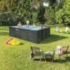 Piscina rectangular de grafito de 4,00 x 3,00 x 1,24 m