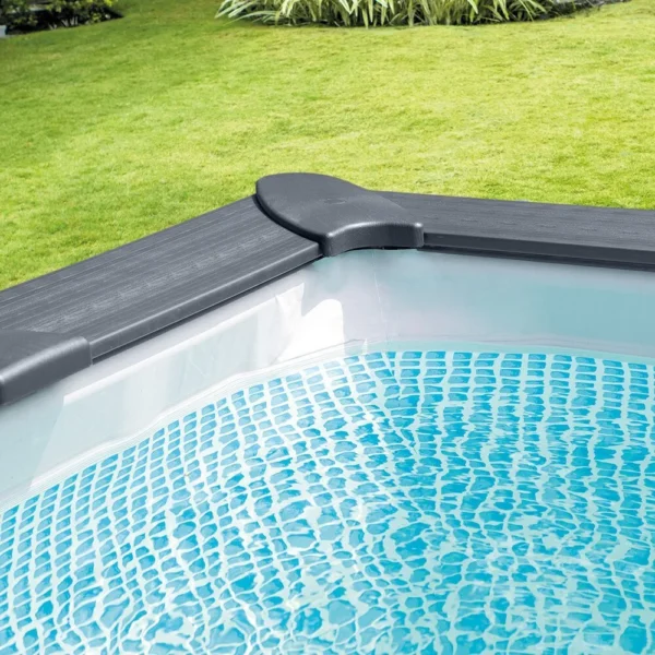 Piscina rectangular de grafito de 4,00 x 3,00 x 1,24 m