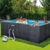 Piscina rectangular de grafito de 4,00 x 3,00 x 1,24 m