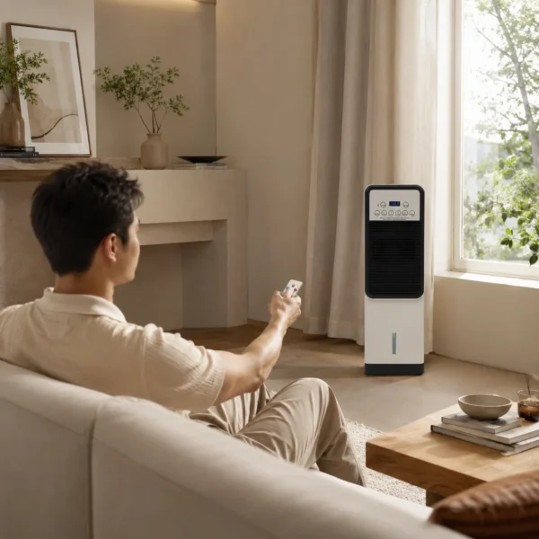 Aire acondicionado portátil 3 en 1: potente refrigeración.